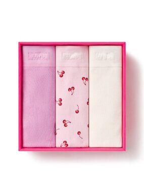 SKIMS Cotton Rib Boxer 3-Pack Petal Multi Size S NWT
